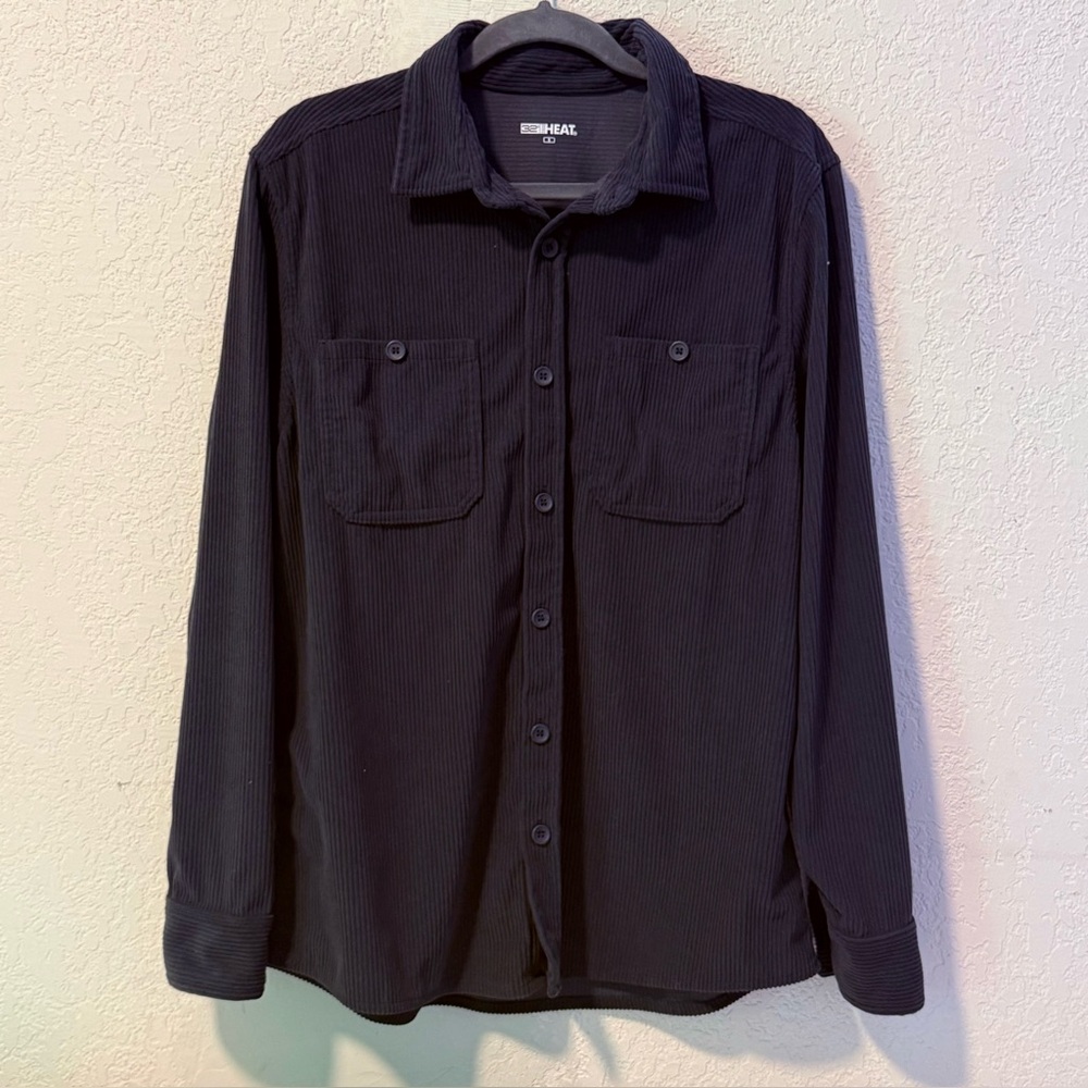 Corduroy Button-Up Shirt - Navy - Men